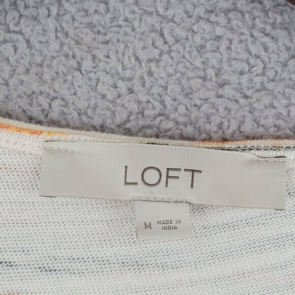 Loft Sleeveless Striped Button Front Midi‎ Dress M 100% Cotton Multicolor - Picture 4 of 7